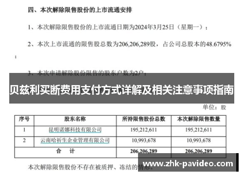 贝兹利买断费用支付方式详解及相关注意事项指南