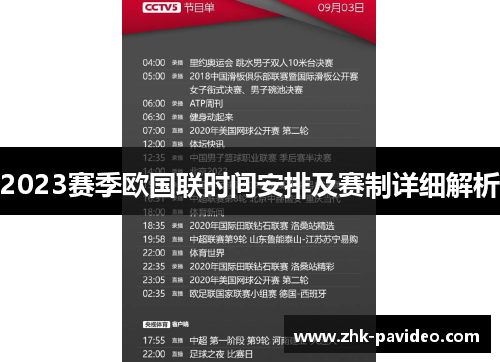 2023赛季欧国联时间安排及赛制详细解析 2023赛季欧国联时间安排及赛制详细解析